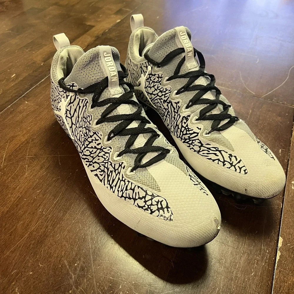 Jordan Vapor Untouchable Pro Low TD Promo Sample Wolf Grey Football Cleats SZ 15